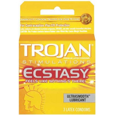 TROJAN ULTRA RIBBED ECSTASY LUBRICATED CONDOMS BROWN 6CT/PACK